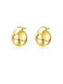 thumb Brass Smooth Round   Ball Minimalist Hook Earring 0
