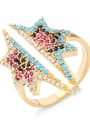 thumb Brass Cubic Zirconia Geometric Luxury Band Ring 4
