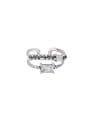 thumb 925 Sterling Silver Cubic Zirconia Geometric  Vintage Twist double layer Stackable Ring 0