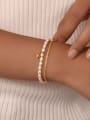 thumb Stainless steel Imitation Pearl Round Minimalist Strand Bracelet 1