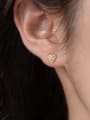 thumb 925 Sterling Silver Cubic Zirconia Heart Dainty Stud Earring 1