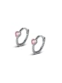 thumb 925 Sterling Silver Cubic Zirconia Round Minimalist Huggie Earring 0