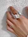 thumb 925 Sterling Silver Imitation Pearl Flower Vintage Band Ring 1