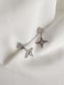 thumb 925 Sterling Silver Cubic Zirconia White Cross Vintage Stud Earring 0