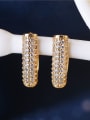 thumb Brass Rhinestone Geometric Luxury Huggie Earring 1
