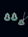 thumb Brass Cubic Zirconia Luxury Irregular Earring and Necklace Set 0