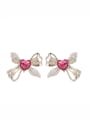 thumb Brass Cubic Zirconia Butterfly Trend Stud Earring 0