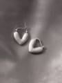 thumb 925 Sterling Silver Enamel Heart Minimalist Huggie Earring 0