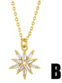thumb Brass Cubic Zirconia Flower Vintage Necklace 1