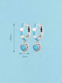 thumb 925 Sterling Silver Turquoise Heart Trend Huggie Earring 3