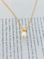 thumb Copper Imitation Pearl White  Water drop  Necklace 2