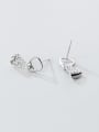 thumb 925 sterling silver cubic zirconia irregular minimalist drop earring 2