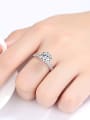 thumb 925 Sterling Silver Cubic Zirconia simple flower classic Band Ring 1