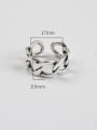 thumb S925  Sterling Silver Fashion  Simple Round Bead  Wide Face English Free Size Ring 4