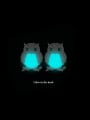thumb 925 Sterling Silver Natural Stone Owl Cute Stud Earring 2