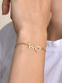 thumb Brass Cubic Zirconia Heart Hip Hop Link Bracelet 2
