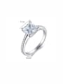 thumb 925 Sterling Silver Cubic Zirconia Square Classic Band Ring 2