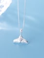 thumb 925 Sterling Silver Simple Cute Fish tail pendant Necklace 2