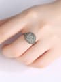 thumb Copper Rhinestone Full Diamond Geometric Minimalist Free Size Band Ring 1