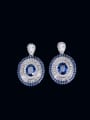 thumb Brass Cubic Zirconia Luxury Round Earring Ring and Necklace Set 2