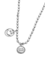 thumb Vintage Sterling Silver With Platinum Plated Simplistic Round Beads Necklaces 0