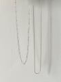 thumb 925 Sterling Silver Hollow Geometric Chain Minimalist Necklace 2