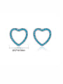 thumb 925 Sterling Silver Turquoise Heart Minimalist Stud Earring 2