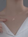 thumb 925 Sterling Silver Cubic Zirconia Dolphin Minimalist Necklace 1
