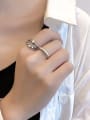 thumb 925 Sterling Silver Smooth Star Vintage Band Ring 2