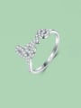 thumb 925 Sterling Silver Cubic Zirconia Letter Dainty Band Ring 1