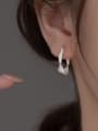 thumb 925 Sterling Silver Enamel Geometric Minimalist Huggie Earring 3