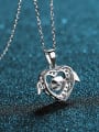 thumb Sterling Silver Moissanite Wing Dainty heart Pendant Necklace 2