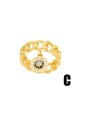 thumb Brass Cubic Zirconia Geometric Vintage Stackable Ring 4