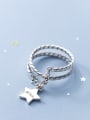 thumb 925 Sterling Silver Star Vintage Stackable Ring 0