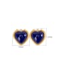 thumb 925 Sterling Silver Aquamarine Heart Vintage Stud Earring 2