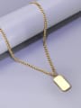 thumb Titanium Steel Shell Rectangle Hip Hop Necklace 2