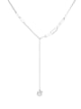 thumb 925 Sterling Silver Tassel Vintage Hollow Geometric Lariat Necklace 0