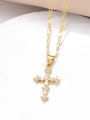 thumb Brass Cubic Zirconia Pentagram Trend Regligious Necklace 1