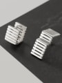 thumb 925 Sterling Silver Hollow  Square Minimalist Stud Earring 3