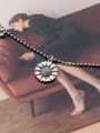 thumb 925 Sterling Silver Flower Vintage Necklace 1