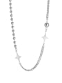 thumb Titanium Steel Bead Star Minimalist Asymmetrical Chain Necklace 4