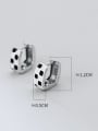 thumb 925 Sterling Silver Enamel Square Minimalist Huggie Earring 2