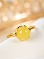 thumb 925 Sterling Silver Citrine Round Minimalist Band Ring 0
