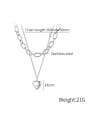 thumb Titanium Steel Heart Minimalist Multi Strand Necklace 3