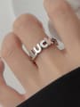 thumb 925 Sterling Silver Letter Vintage Band Ring 1
