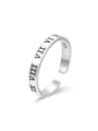 thumb 925 Sterling Silver Geometric Letter  Minimalist Band Ring 0