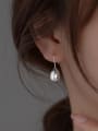 thumb 925 Sterling Silver Water Drop Minimalist Hook Earring 1