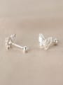 thumb 925 Sterling Silver Butterfly Minimalist Stud Earring 2