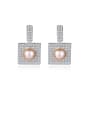thumb 925 Sterling Silver Cubic Zirconia Square Trend Stud Earring 0