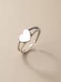 thumb 925 Sterling Silver Heart Vintage Stackable Ring 2